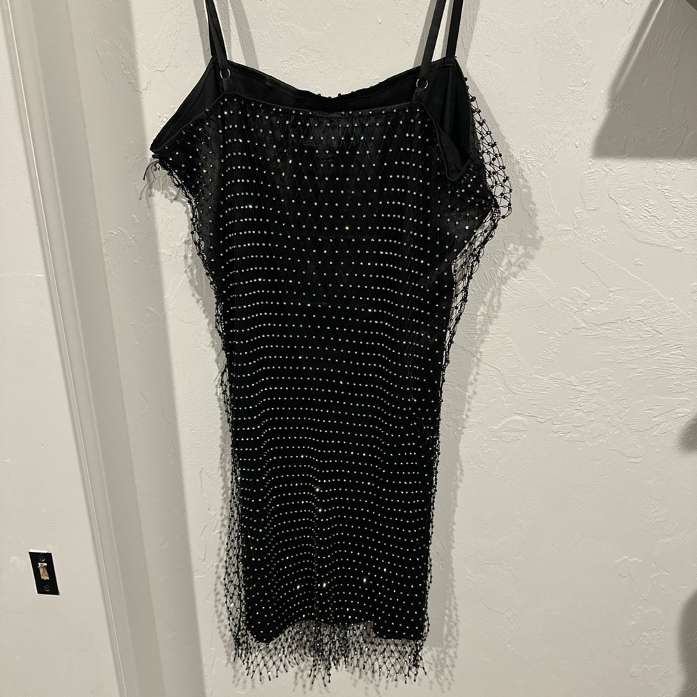 The Vintage Shop Black Sequin Embellished Mini‎ Slip Dress